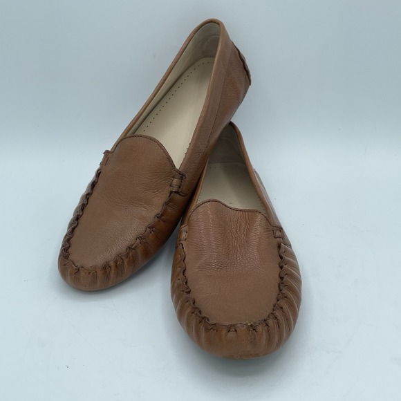 Cole Haan Evelyn Driver Moccasin Style Brown Leather Shoes Slip On Women's Sz 7B - Picture 1 of 7